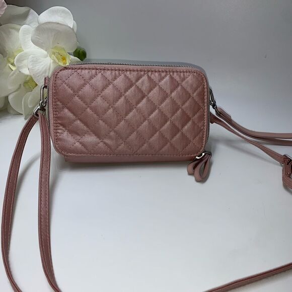 NEW Vera Bradley Nylon Organizer Crossbody Pink Small - Picture 3 of 14